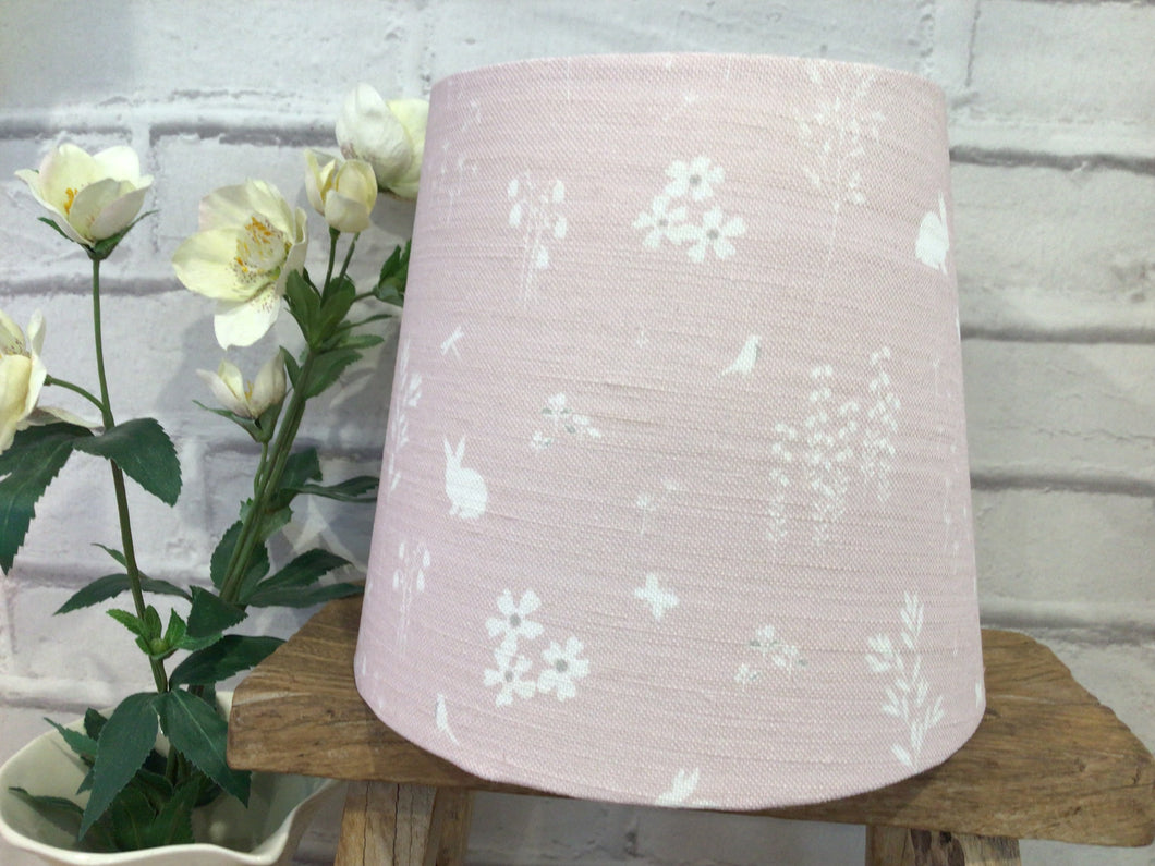 Empire Lampshade - Peony and Sage - Summertime pretty pink linen - 20cm