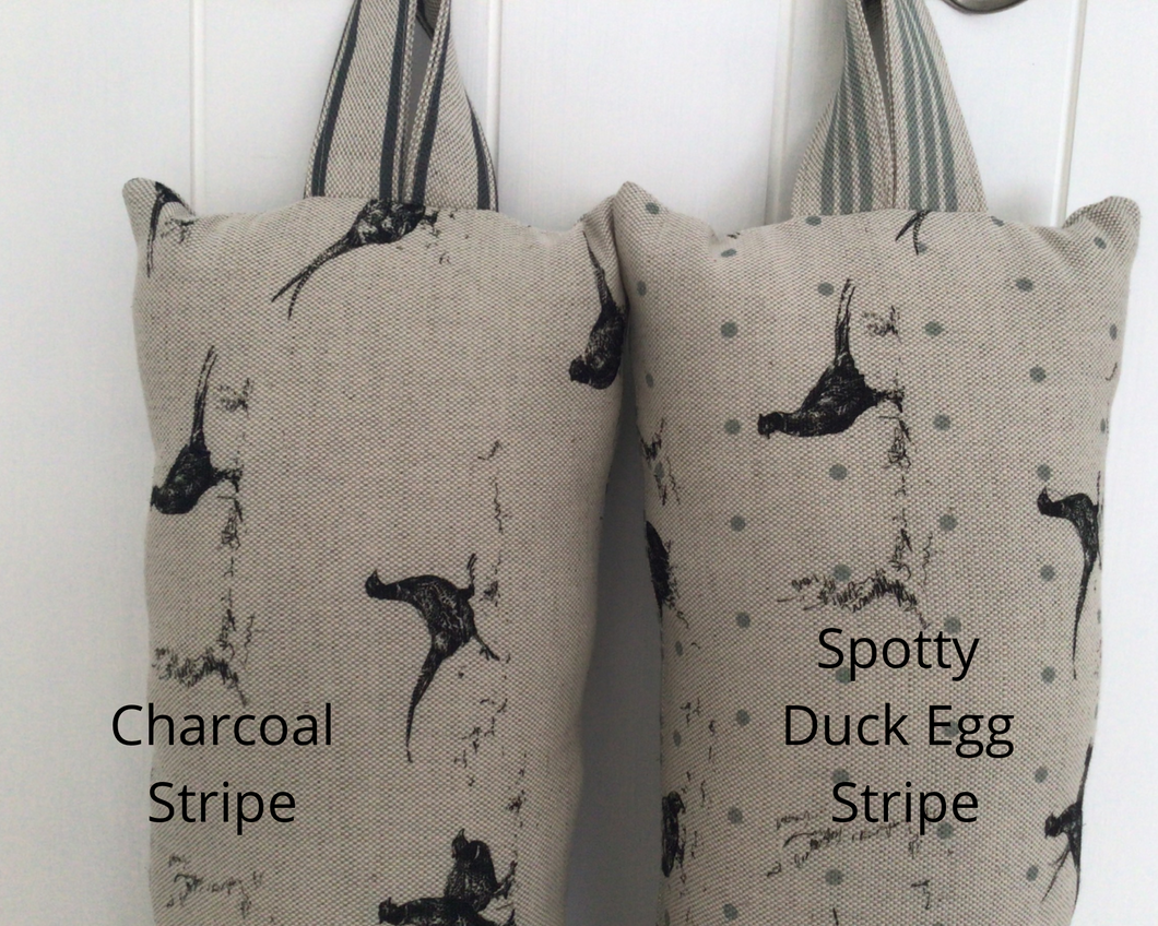 Draught Excluder - Milton and Manor Pheasant Fun - Spotty Duck Egg Blue