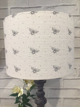 Load image into Gallery viewer, Lampshade - Peony and Sage Bees - 30cm drum lampshade
