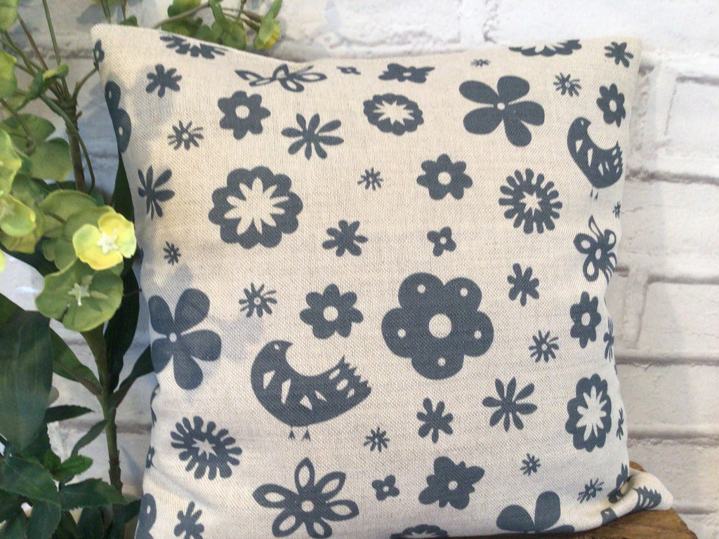 Cushion Cover - Olive and Daisy Freya Linen in Slate Blue - 32cm x 32cm