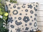 Cushion Cover - Olive and Daisy Freya Linen in Slate Blue - 32cm x 32cm