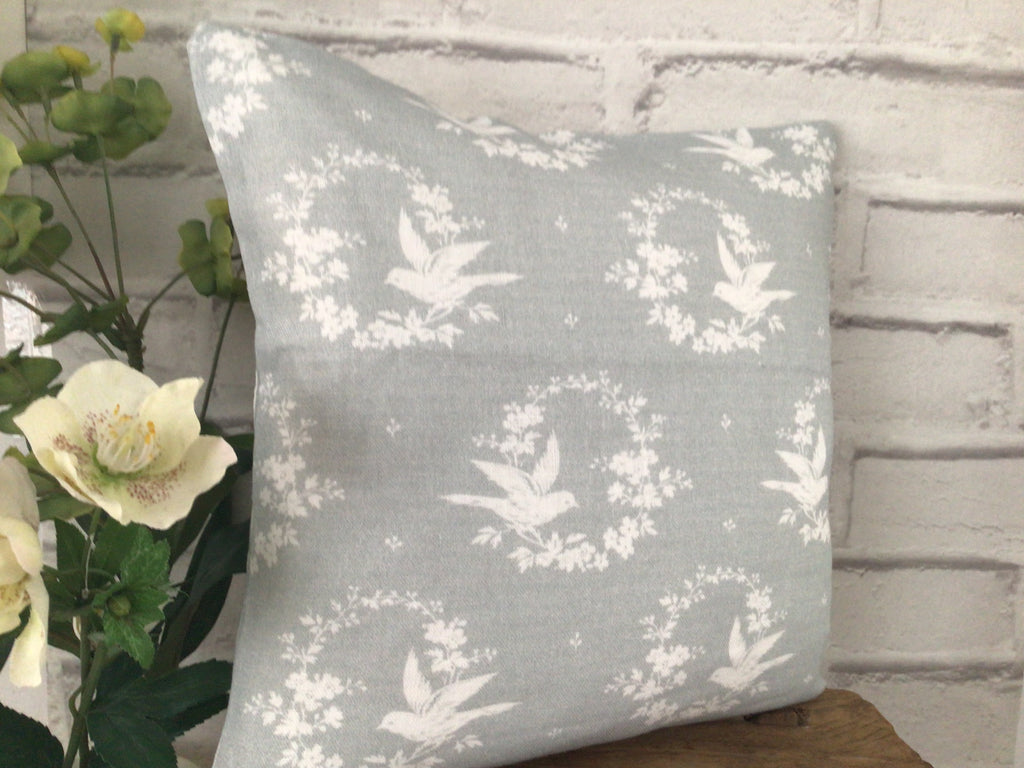 Cushion Cover - Peony and Sage Birdsong Seamist - 32cmx32cm