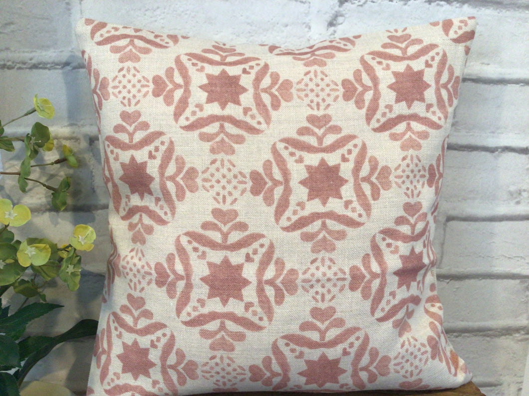 Cushion Cover - Olive and Daisy Jamila Rhubarb Pink - 32cm x 32cm