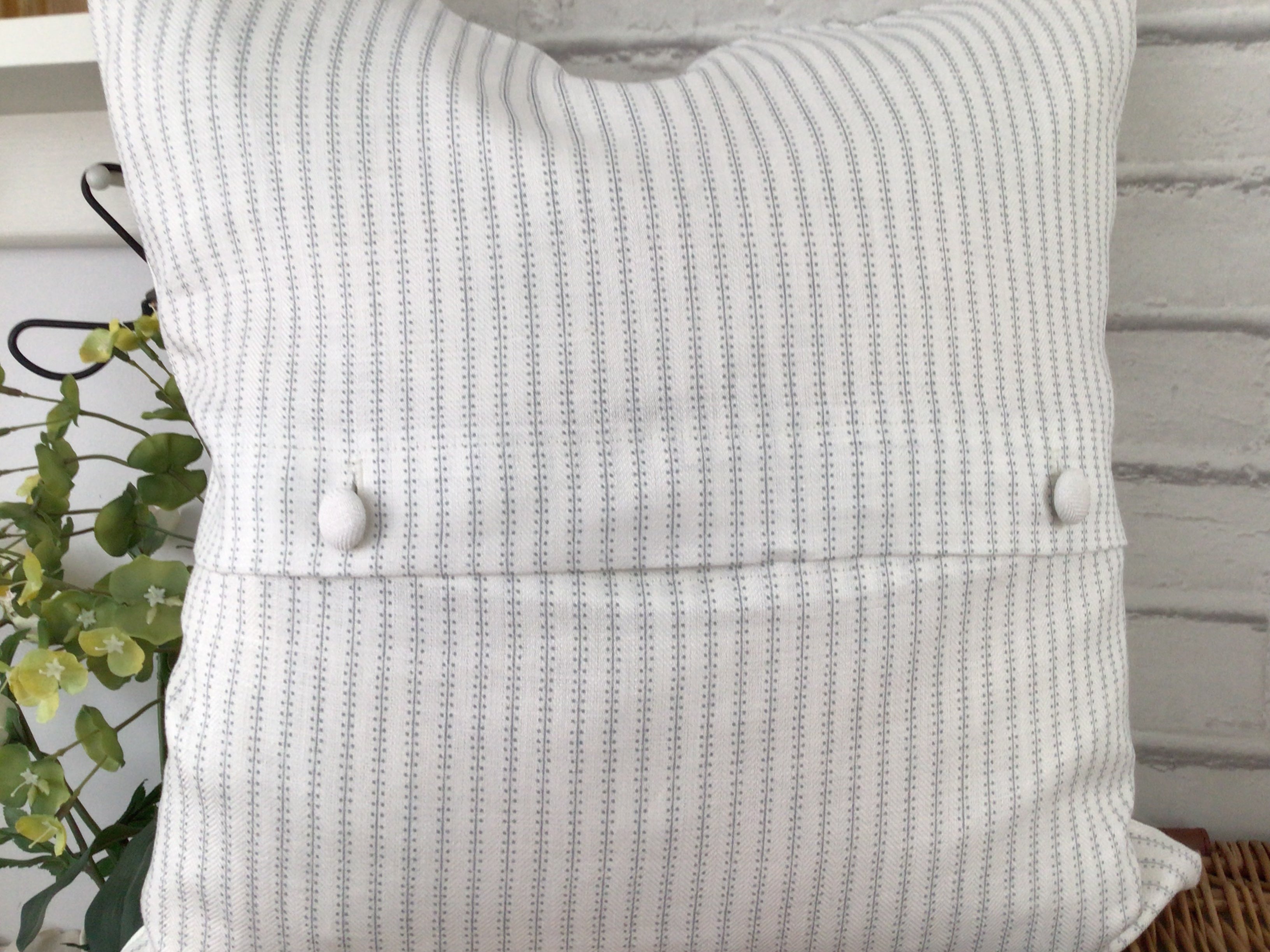 Cushion Cover - Peony & Sage - Bee & Butterfly linen 45cm