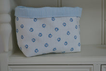 Load image into Gallery viewer, Fabric Basket - Olive and Daisy Pretty Ditsy Fleur linen in lapis blue
