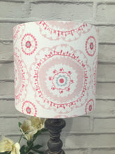 Load image into Gallery viewer, Lampshade - Peony and Sage Suzanni pinks linen - 20cm drum lampshade
