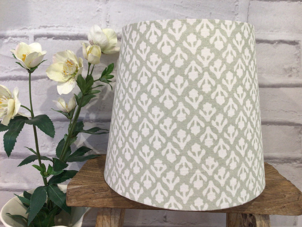 Empire Lampshade - Peony and Sage - Lichen linen - 20cm