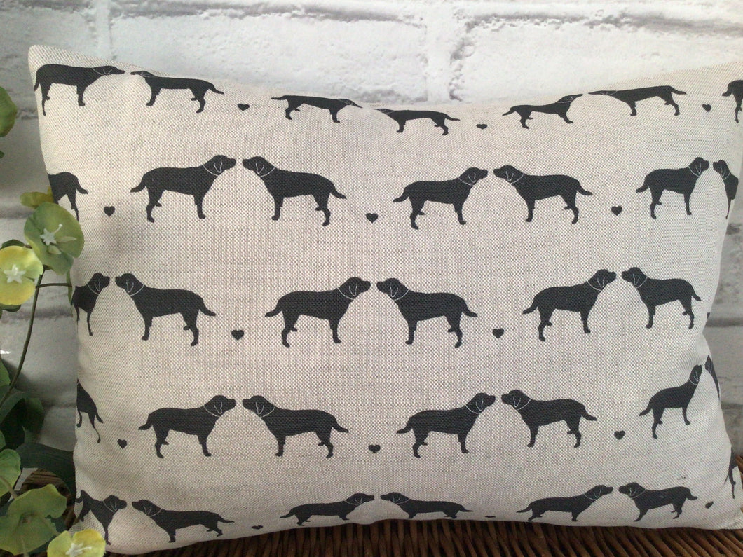 Cushion Cover - Olive and Daisy Labrador Linen - 30cm x 40cm- Charcoal