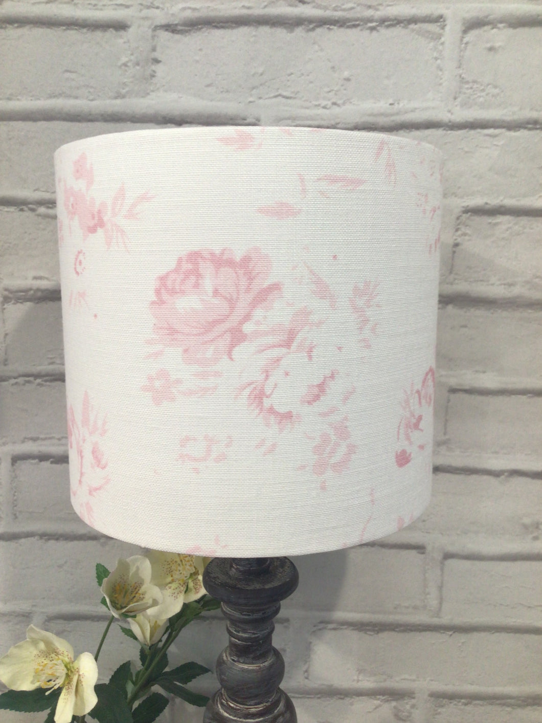 Lampshade - Peony and Sage Charlotte Soft pinks - 20cm drum lampshade pretty