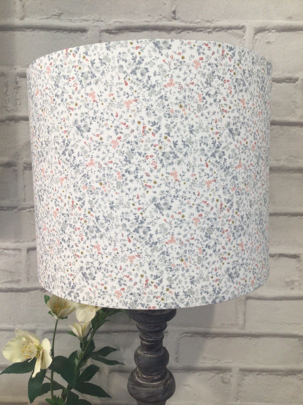 Lampshade - Peony and Sage Ditsy Delilah floral cotton - 30cm drum