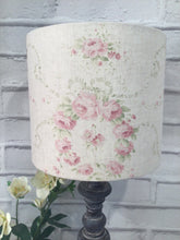 Load image into Gallery viewer, Lampshade - Peony and Sage Mathilde Old Pinks on Cream linen - 30cm drum
