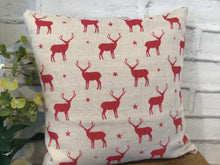 Load image into Gallery viewer, Cushion cover - Peony and Sage Reindeer cover - 32cm x 32cm
