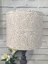 Load image into Gallery viewer, Lampshade - Peony and Sage Gustavian Grey India’s linen - 30cm drum lampshade
