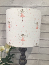 Load image into Gallery viewer, Lampshade - Peony and Sage Mrs Mouse Ballerina linen - 20cm drum lampshade
