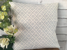 Load image into Gallery viewer, Cushion Cover - Peony and Sage Lucille blue Linen - 32cm x 32cm
