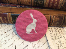 Load image into Gallery viewer, Pocket Mirror - Peony and Sage - Mini Pink Hare linen
