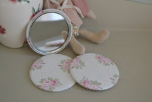 Load image into Gallery viewer, Pocket Mirror - Peony and Sage - Posies Mint and Raspberry
