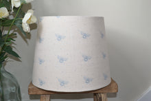 Load image into Gallery viewer, Empire Lampshade - Peony and Sage - Blue Bee on Cream linen - 25cm
