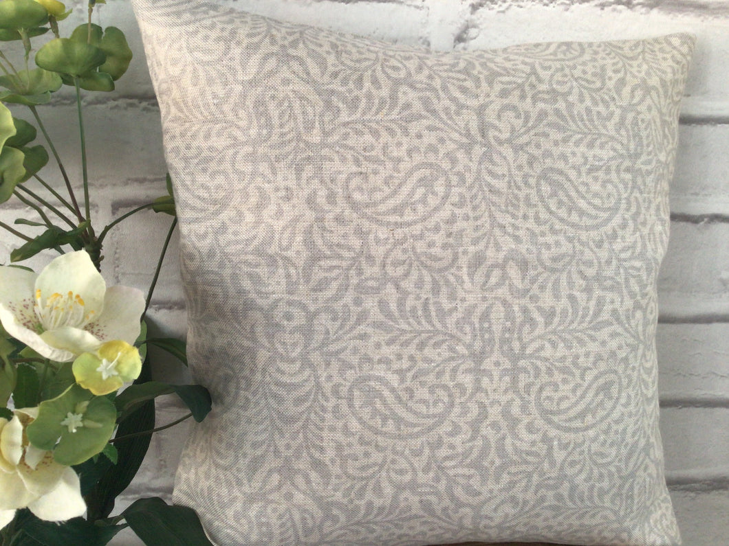 Cushion Cover - Peony and Sage India Linen - Fog on Stone - 32cm x 32cm