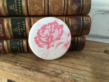 Load image into Gallery viewer, Pocket Mirror - Peony and Sage - Charlotte Rhubarb linen
