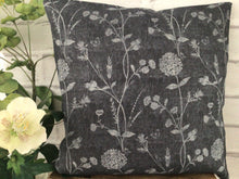 Load image into Gallery viewer, Cushion Cover - Peony and Sage Walled Garden charcoal - 32cm x 32 cm
