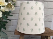 Load image into Gallery viewer, Empire Lampshade - Peony and Sage - Ottillie green on Cream linen - 20cm Shade
