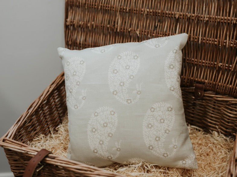 Cushion Cover - Peony and Sage Kashmir Gustavian grey- 32cm x 32cm