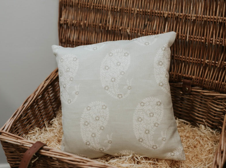 Cushion Cover - Peony and Sage Kashmir Gustavian grey- 36cm x 36cm