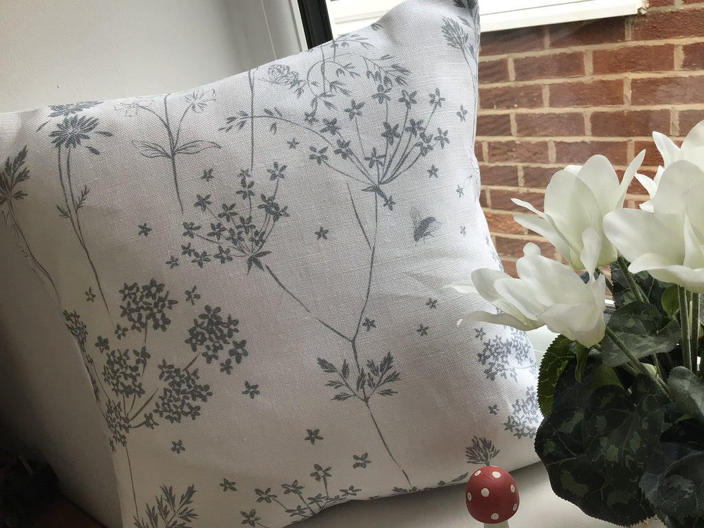Cushion Cover - Peony and Sage Summer Meadow - 32cm x 32cm