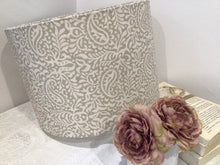 Load image into Gallery viewer, Lampshade - Peony and Sage Gustavian Grey India’s linen - 30cm drum lampshade
