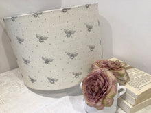 Load image into Gallery viewer, Lampshade - Peony and Sage Bees - 30cm drum lampshade
